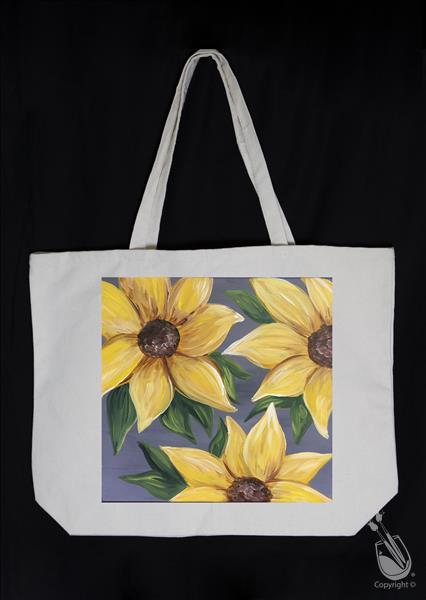 Sunflower on Gray Tote
