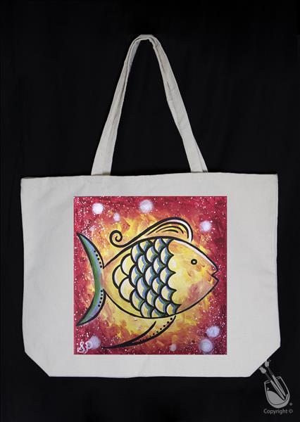 Colorful Scales Red Tote