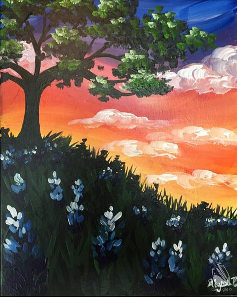 Bluebonnet Sunset Hill