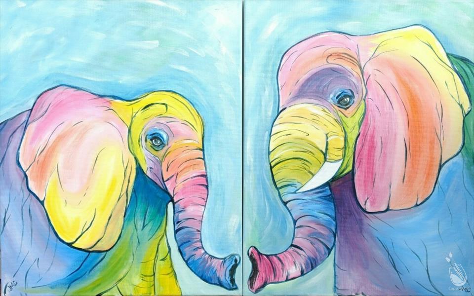 *Mom-osa Morning* Pastel Elephants (presketch)