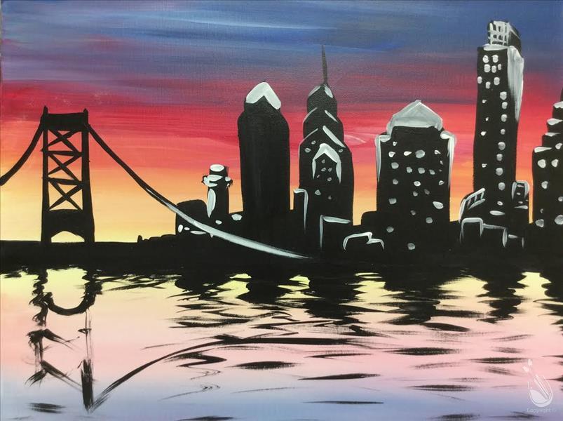 Philadelphia from the Water - PAINTING+DIY CANDLE