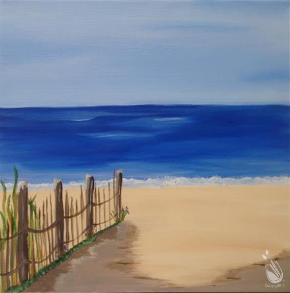 New Coffee & Canvas Art! "Calm Beach"  Ages 15+