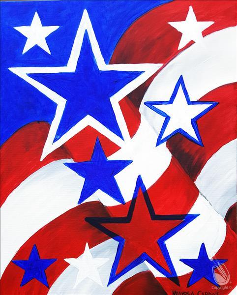 American Stars and Stripes* Adults Only* Pre-Drawn