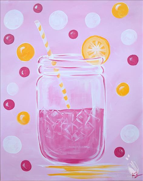 How to Paint HAPPY HOUR Lemonade on Pink