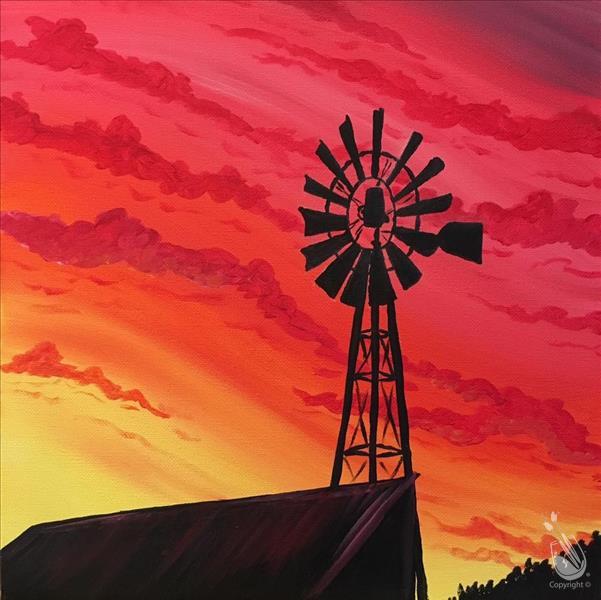 Country Windmill Silhouette