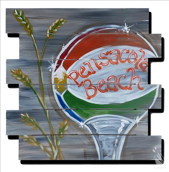 Pensacola Beach Ball on Wood Pallet