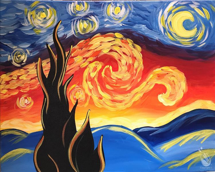 Vibrant Starry Night - AGES 13 & UP!