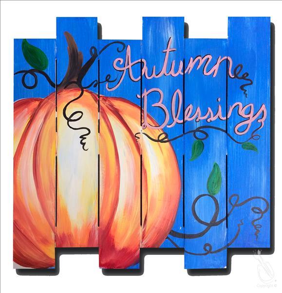 Autumn Blessings - On Wood Shiplap Pallet!
