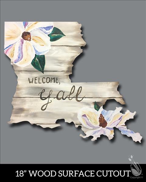 How to Paint Welcome Y'all LA Cutout