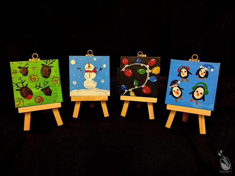 Kids Christmas Thumbprint Mini Easel Set