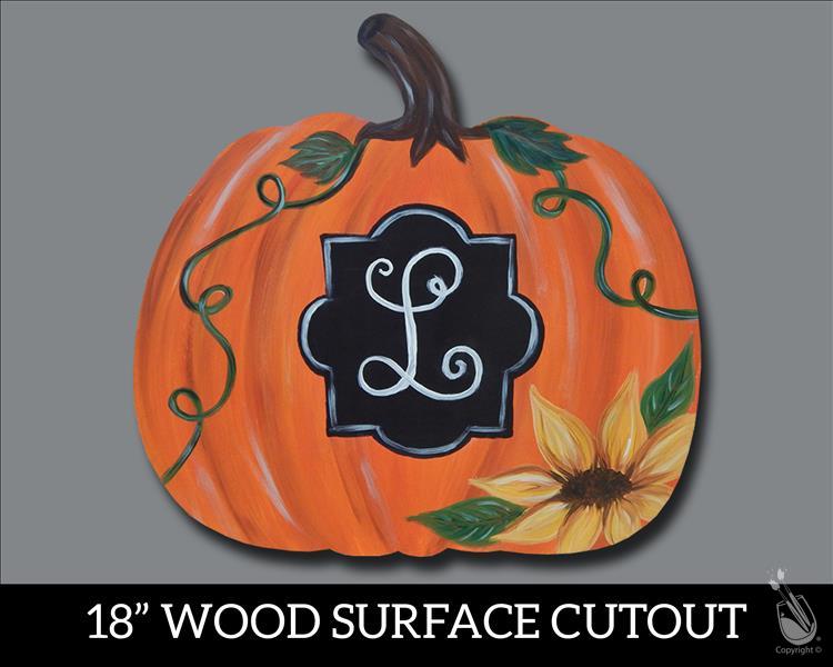 Monogram Pumpkin Wood Cutout