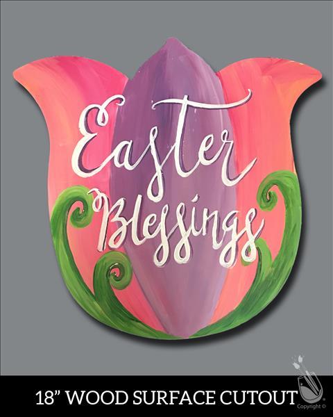 Easter Blessings Tulip Cutout