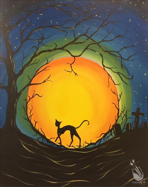 How to Paint Family Night (All Ages Welcomed) Black Cat Stroll