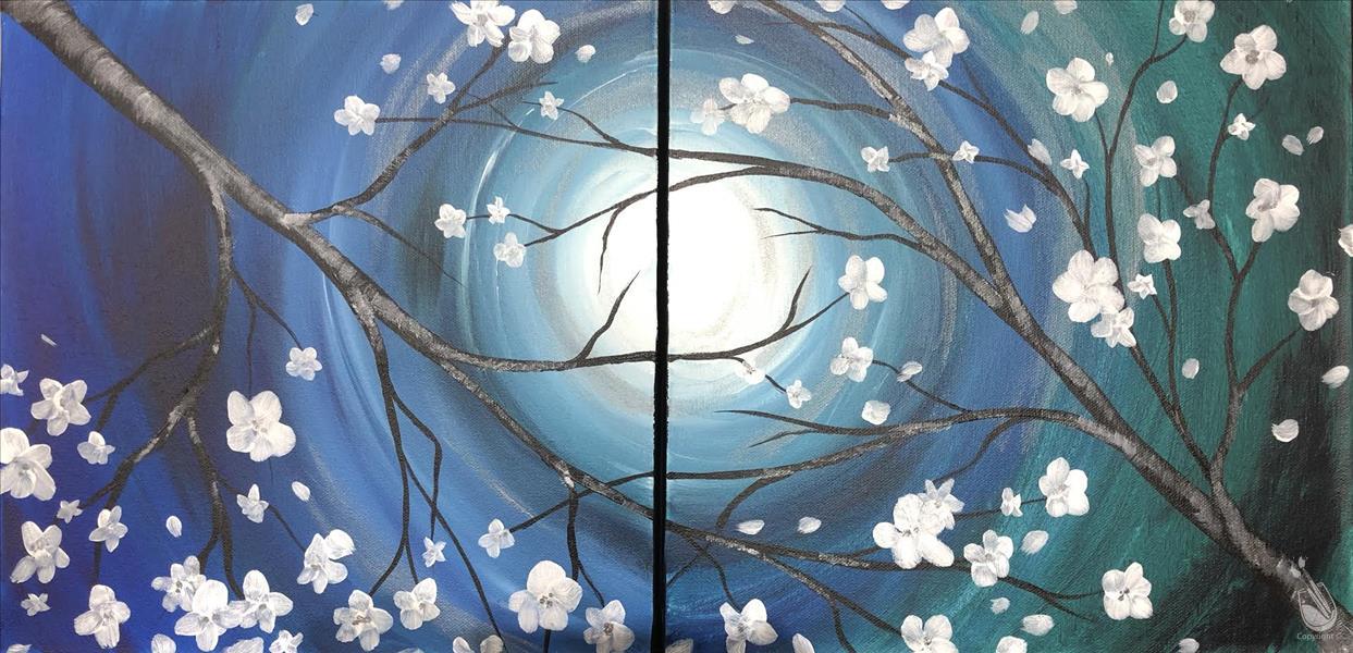 Couples/BFFs- Al Fresco! White Moonlit Blossoms