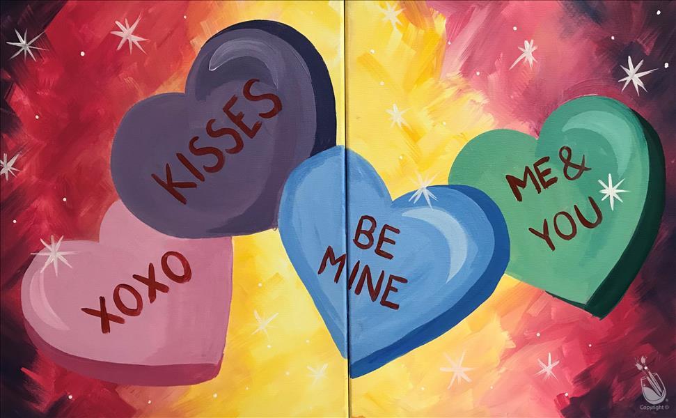 Be Mine Candy Hearts - add glitter!