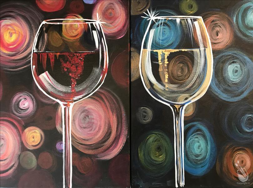 Besties, Couples or Singles! Swirly Glasses - Set - Friday, March 8, 2024 -  Painting with a Twist Nashville, TN - Charlotte Ave