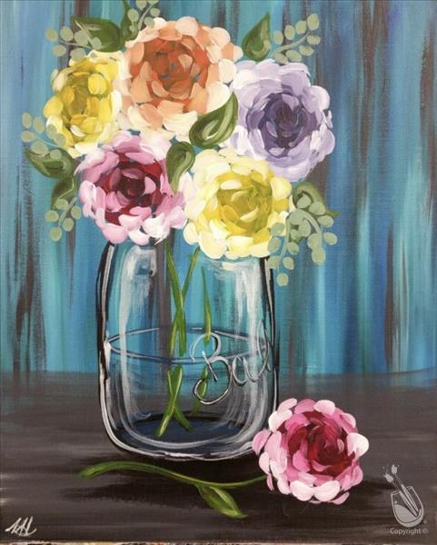 How to Paint Colorful Vintage Blooms $10 Bottomless Mimosas!