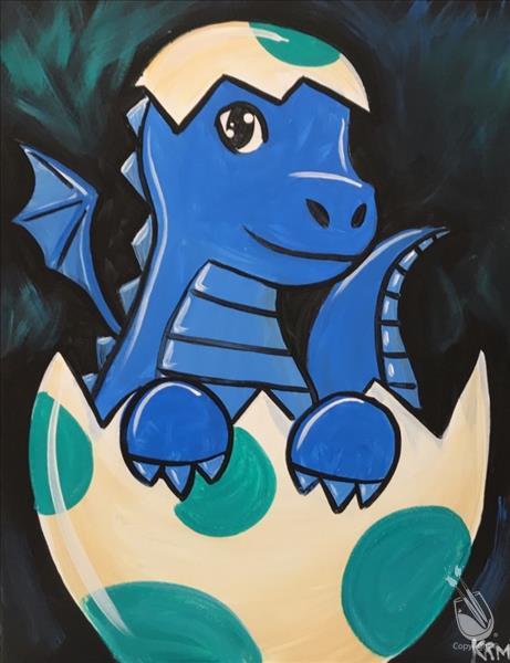 How to Paint Kids Happy Hour *BABY DRAGON