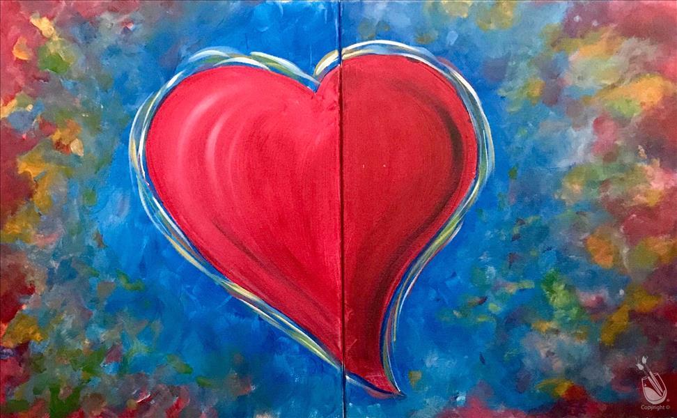 PRE VALENTINE'S*** Follow Your Heart - Set - Monday, February 12, 2024 -  Painting with a Twist Baltimore, MD - Lutherville