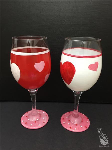 Valentine's Love Wine Glass Set