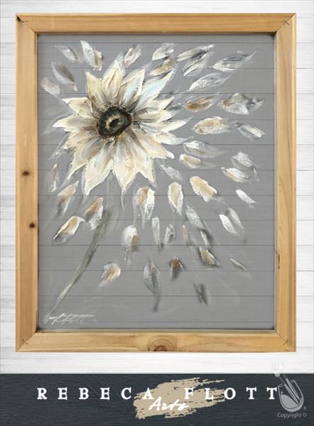 Rebeca Flott Arts - White Rustic Sunflower