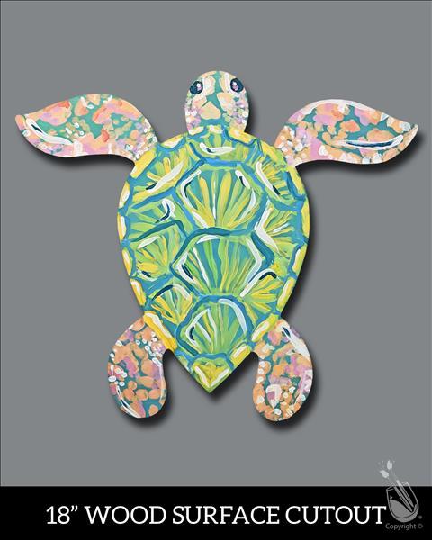 Pastel Sea Turtle Cutout