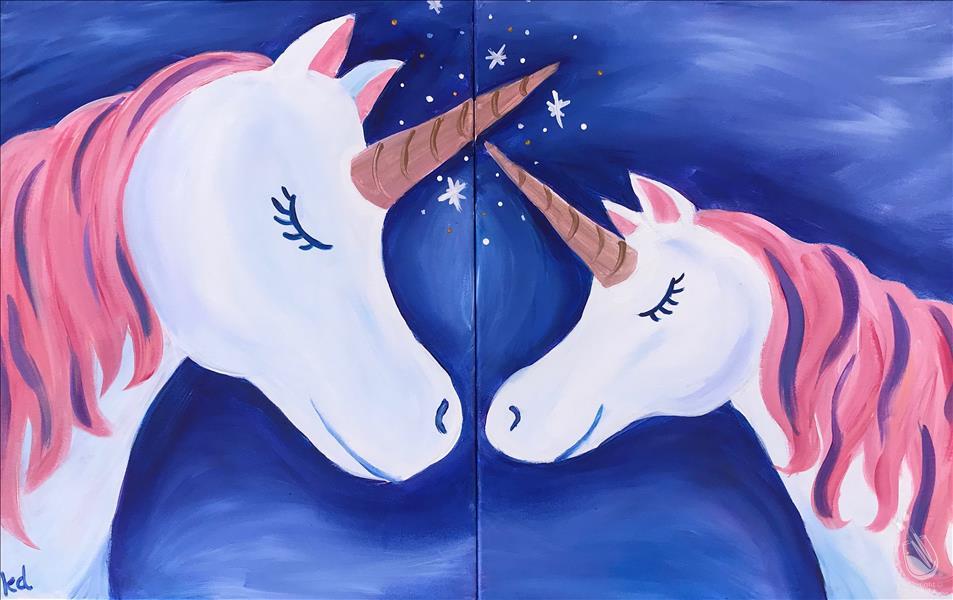 Paint with Water Valentines - Unicorn