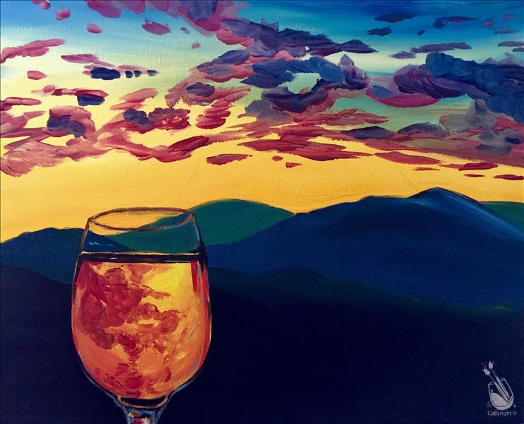 How to Paint Wine Country Sunset *Free Drink Friday*