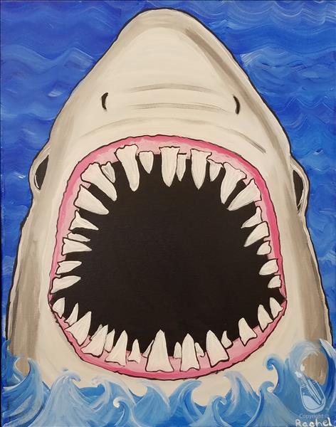 How to Paint KIDS CAMP! SUMMER FUN! GREAT WHITE SHARK