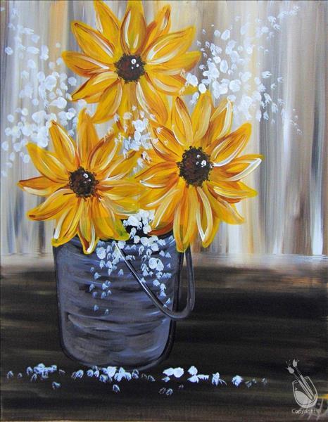 Sunflowers in Tin