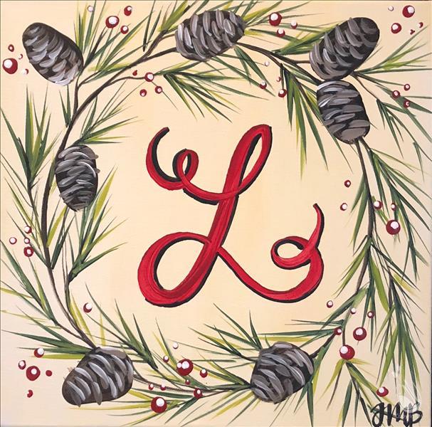 Pinecone Monogram Wreath