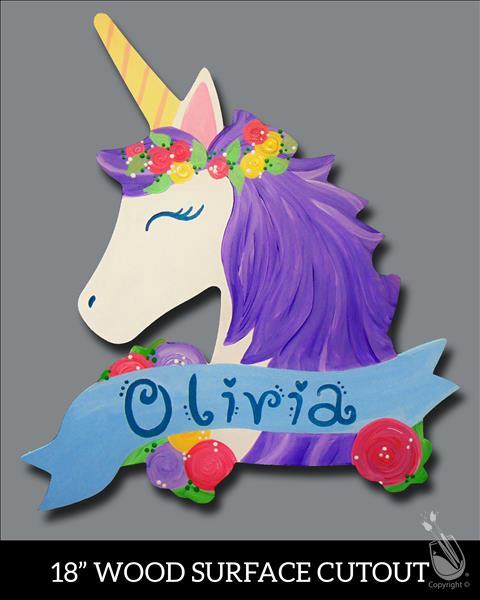 Floral Unicorn Cutout