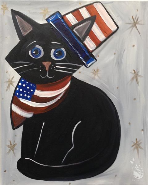 How to Paint Patriotic Cat *Double Paint Points* Memorial Day