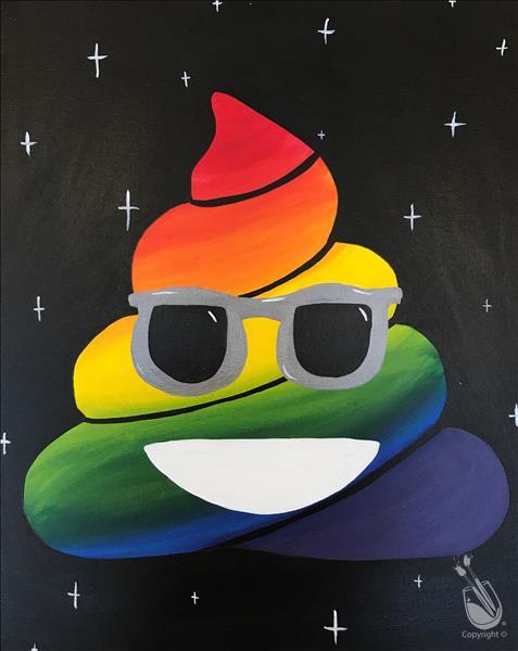 A Cool Emoji - Tie Dye Week 11x14 Canvas