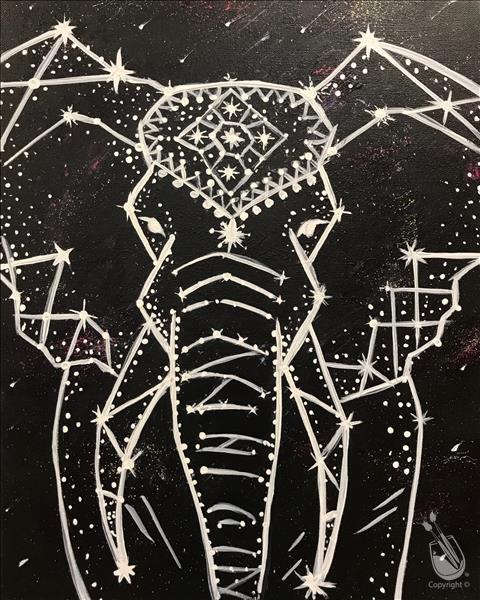 How to Paint Glow In the Dark! Elephant Constellation!