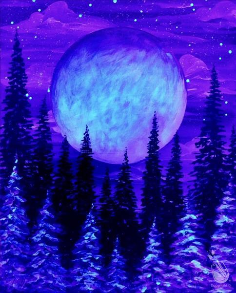 Winter's Harvest Moon Forest BLACKLIGHT