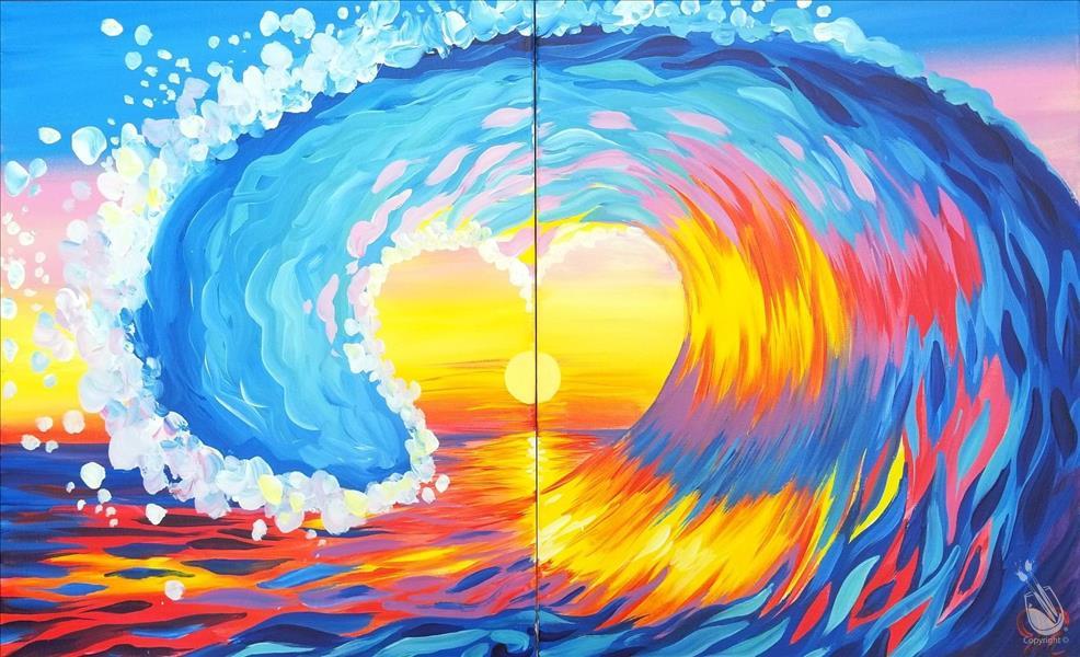 How to Paint Love Surf at Sunset - Set (or Single)
