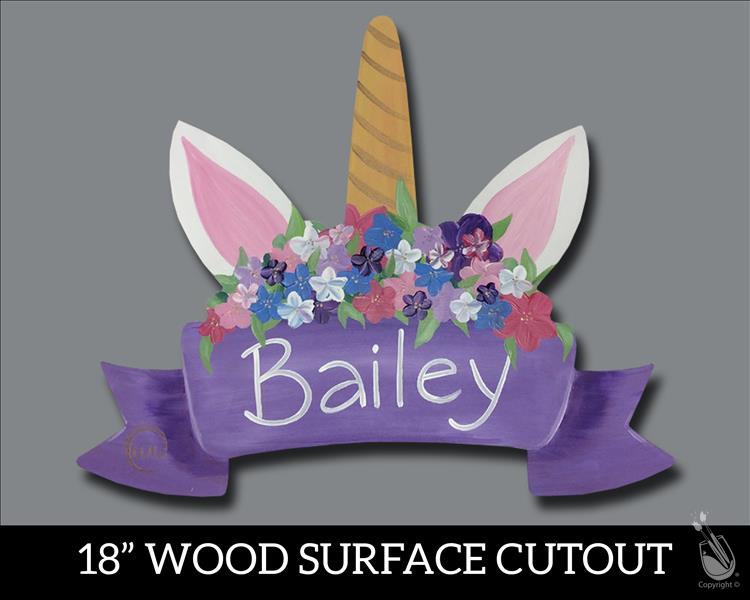 Floral Unicorn Crown Cutout