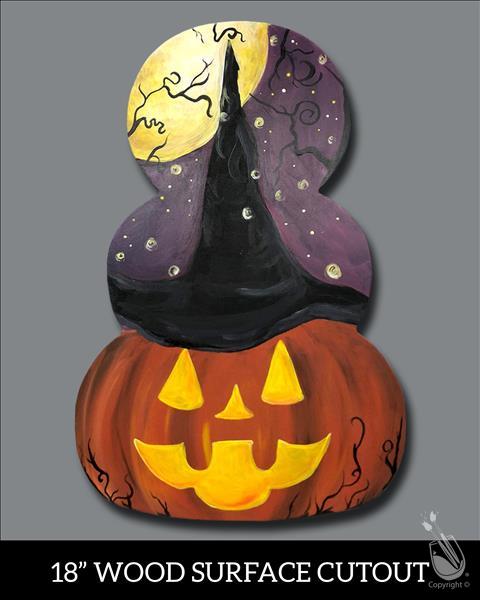How to Paint NEW! ALL AGES- Magical Jack-o'-Lantern Wood Cutout