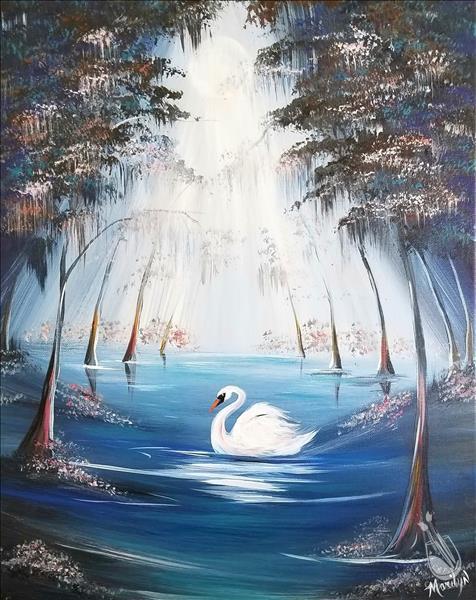 How to Paint Misty River Your Choice / Paint an Egret or Swan