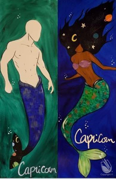 Capricorns Choose Your Side (10x30 Tall Canvas)