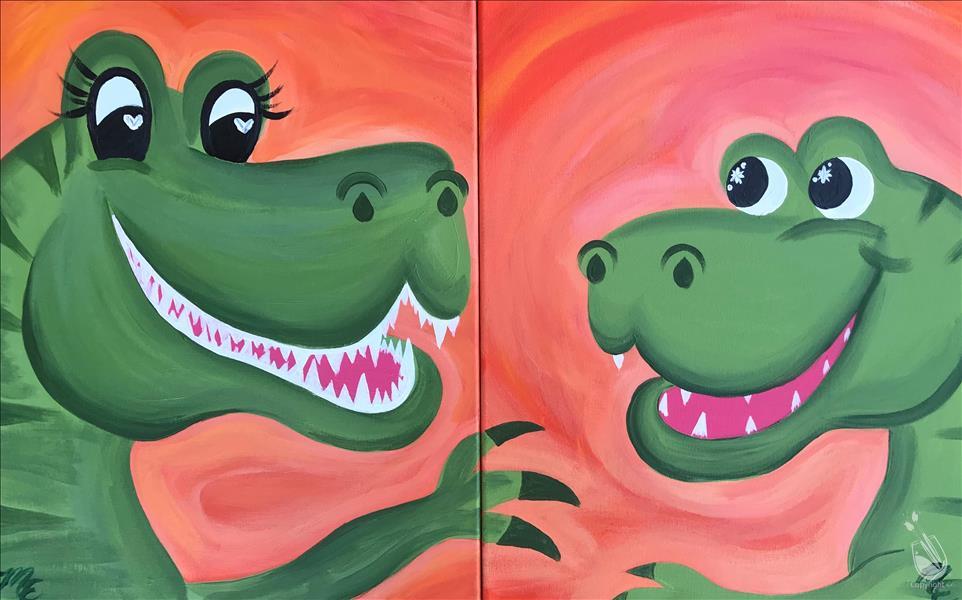 How to Paint Mommy & Me T-Rex Party
