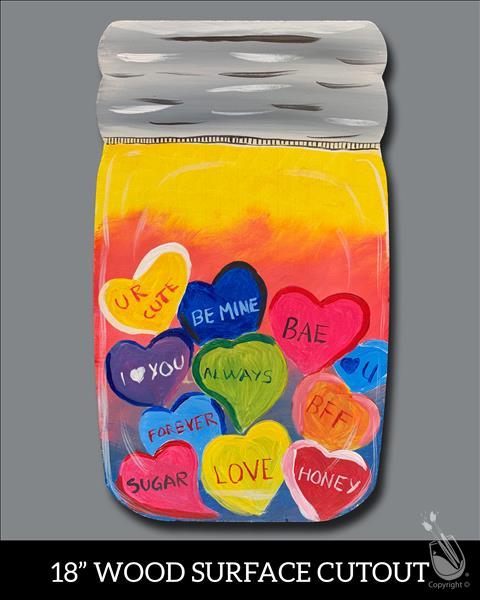 Candy Heart Jar Cutout