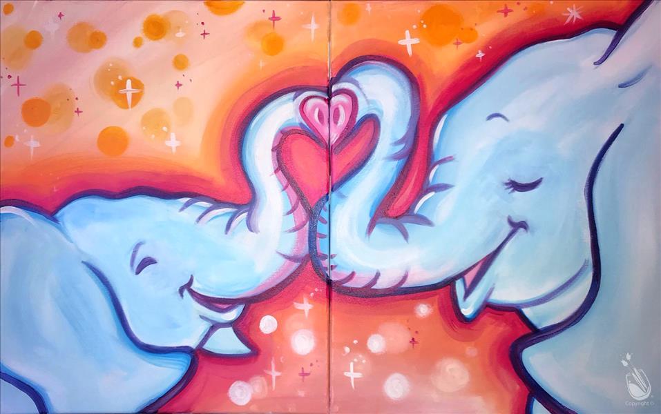 Painting with a Twist Shreveport LA Elephant Love Set