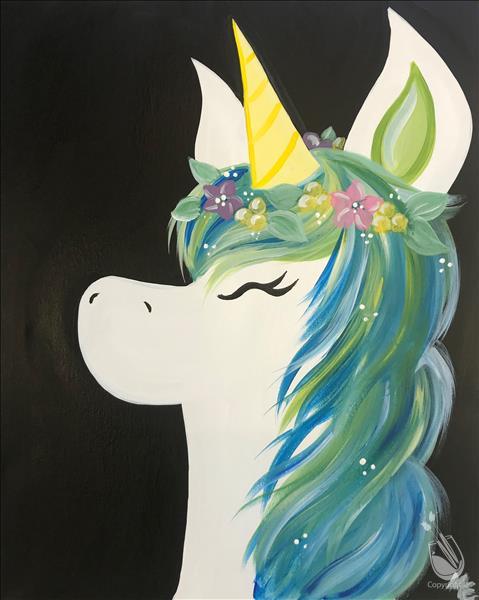 Single Class Flower Crown Unicorn 6 Up Thursday June 24 2021 Painting With A Twist Rockwall Tx