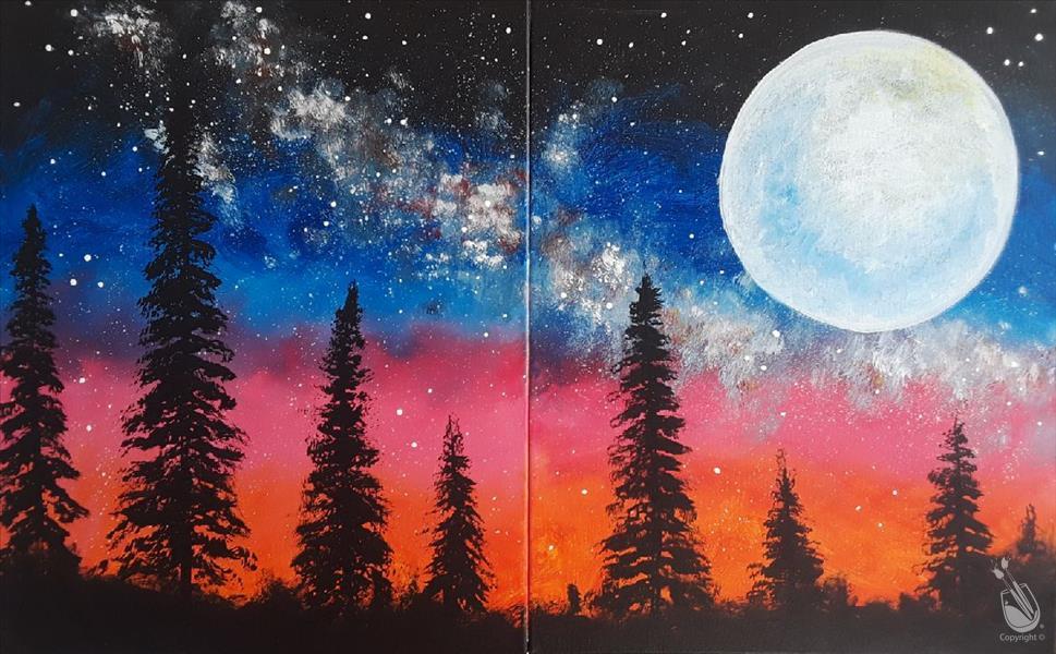 Cosmic Pines -- Make it 1 Painting or 2