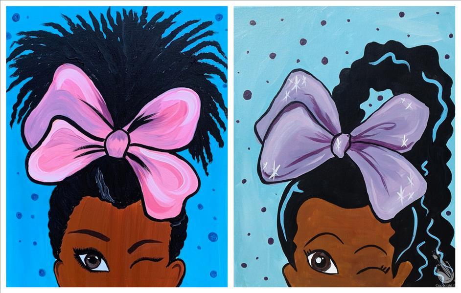 How to Paint Pretty Bow - Mommy and Me Set (All Ages)