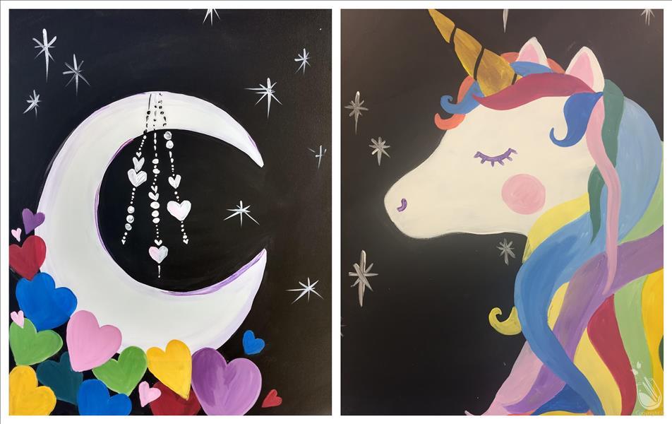 Sparkle Moon and Unicorn (Set or Pick One)