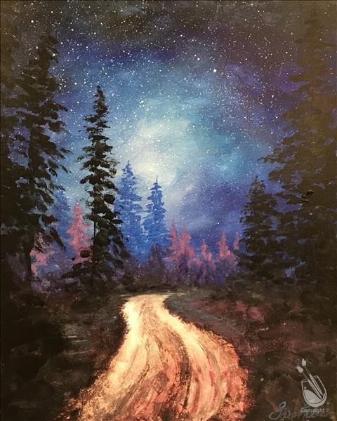 Forest Night Skies | $10 Bottomless Sangria - Saturday, March 22, 2025 - Painting with a Twist Colorado Springs, CO - West Forest Night Skies | $10 Bottomless Sangria - Saturday, March 22, 2025 - Painting with a Twist Colorado Springs, CO - West