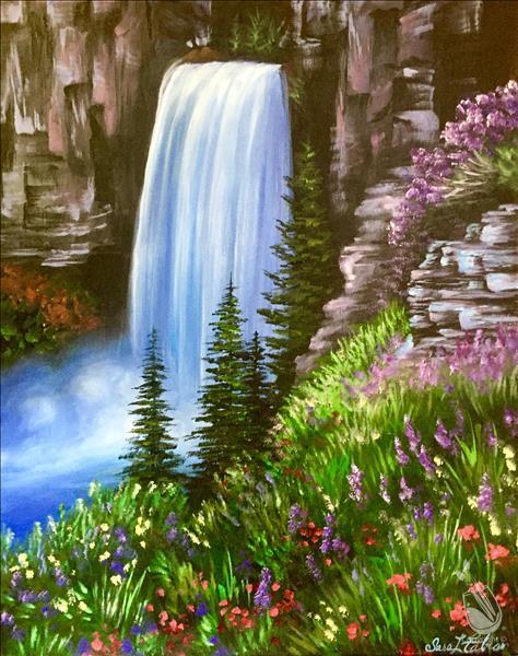 How to Paint Paint Like Bob | Happy Lil' Waterfall +Free Drink!